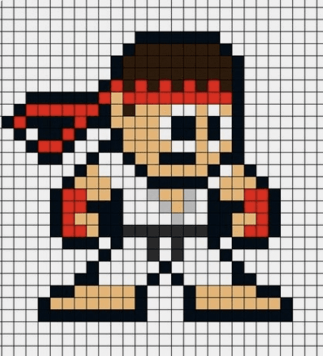 RYU PIXEL ART STREET FIGHTER.