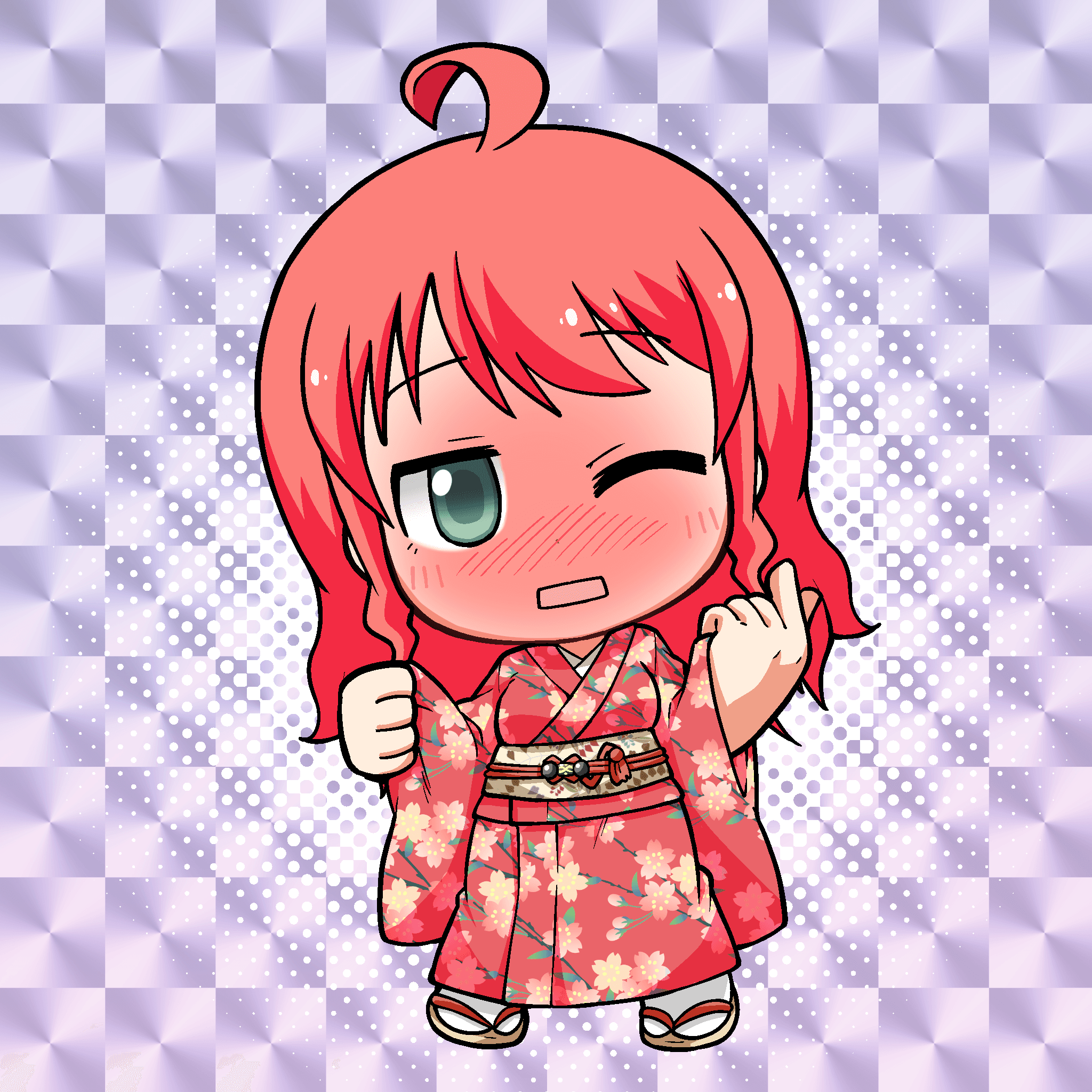 Tere QN! red kimono #9681