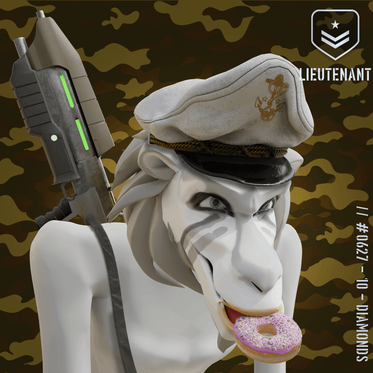 Angry Albino Lieutenant Baboon #627