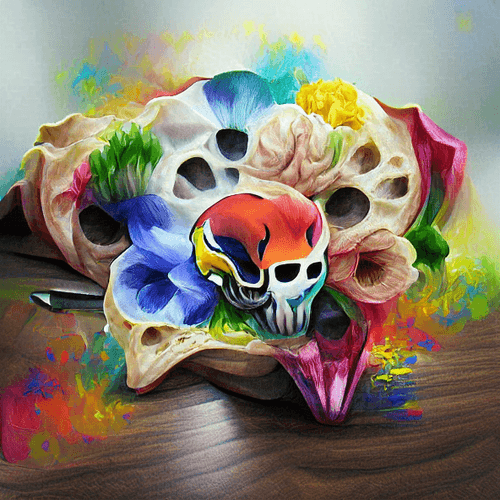 #19 of 500 - Flower Skulls