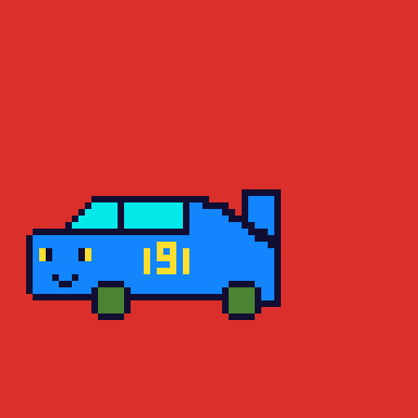 blue and cute racing car.