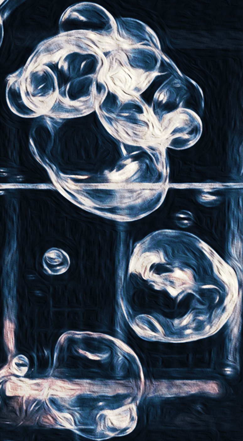 soap bubbles in oil