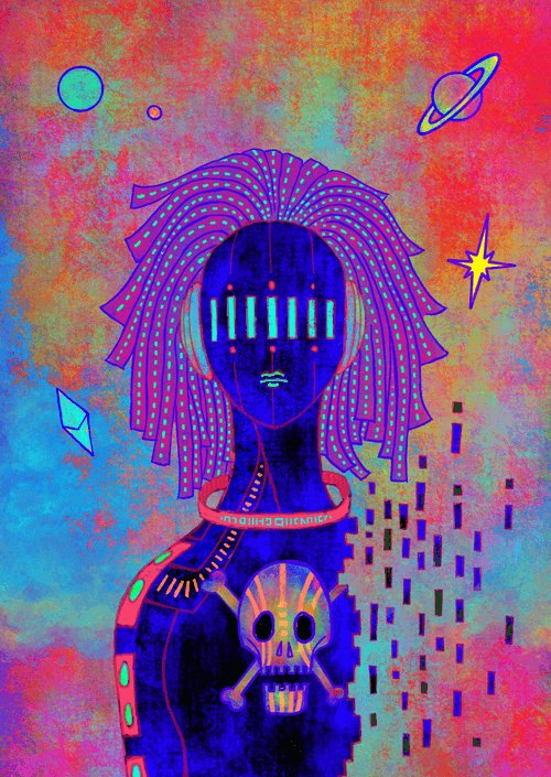 Space Neon Girl MojiDiske #31