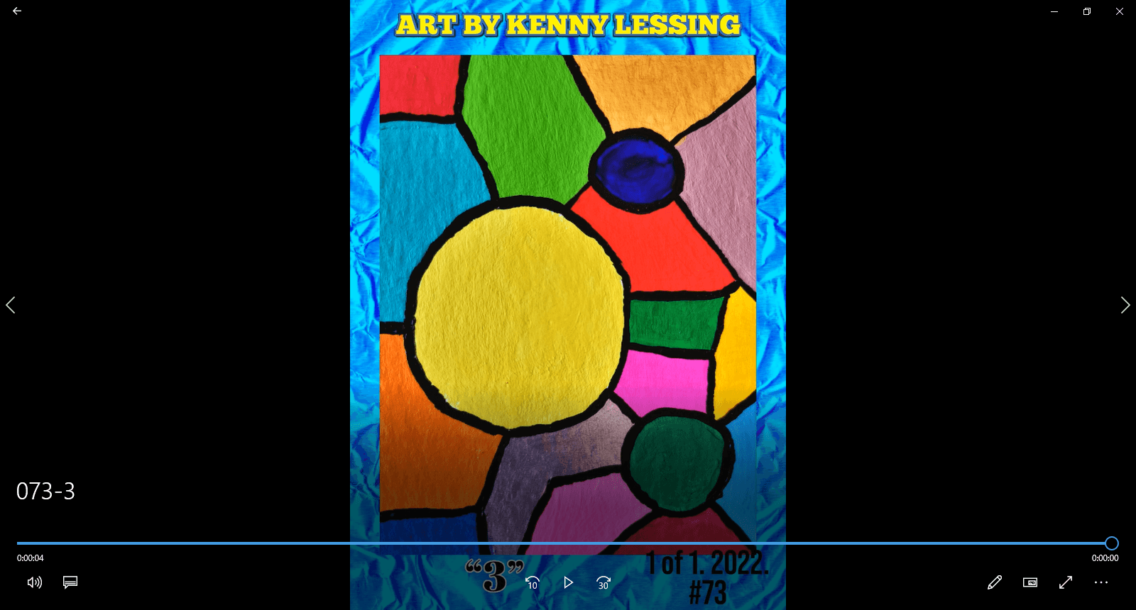 3 2022 Art By Kenny Lessing 1 of 1 card # 073