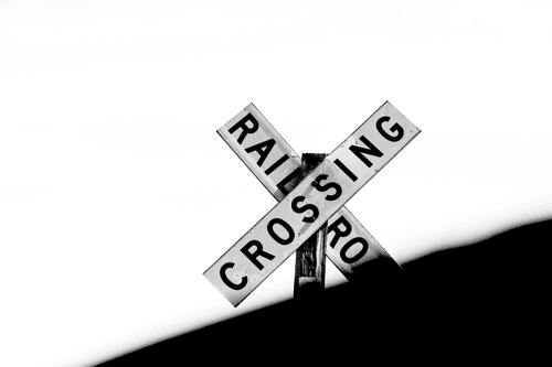 at a crossing