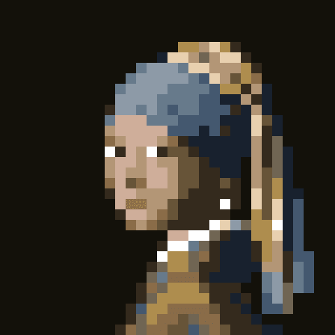 Girl with a pixel earring