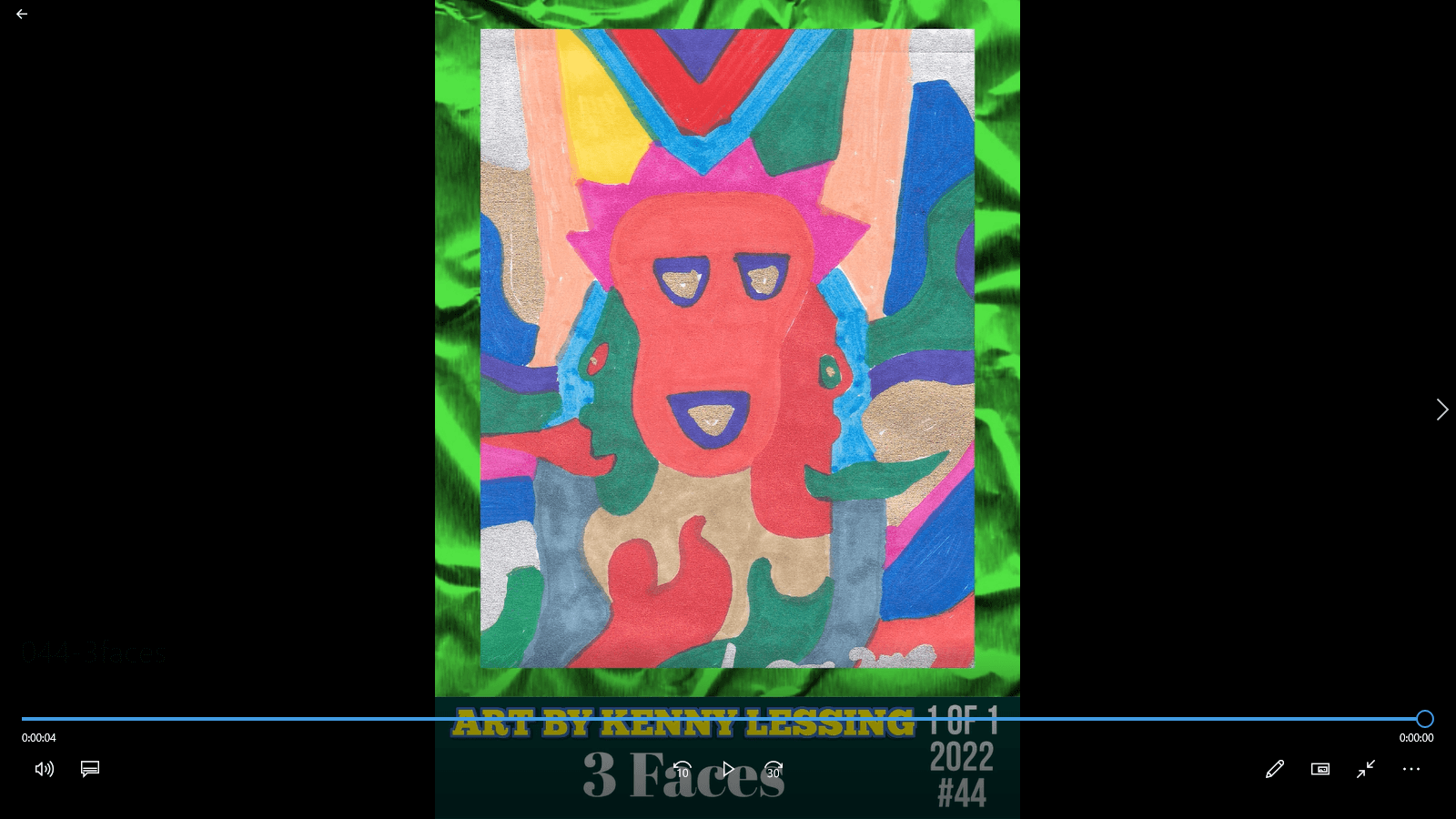 3 Faces 2022 Art By Kenny Lessing 1 of 1 Collection Card # 044