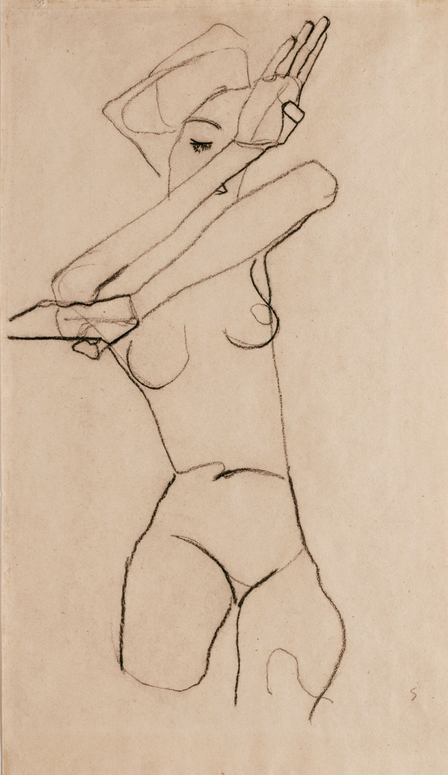 Female Nude with Raised Arms