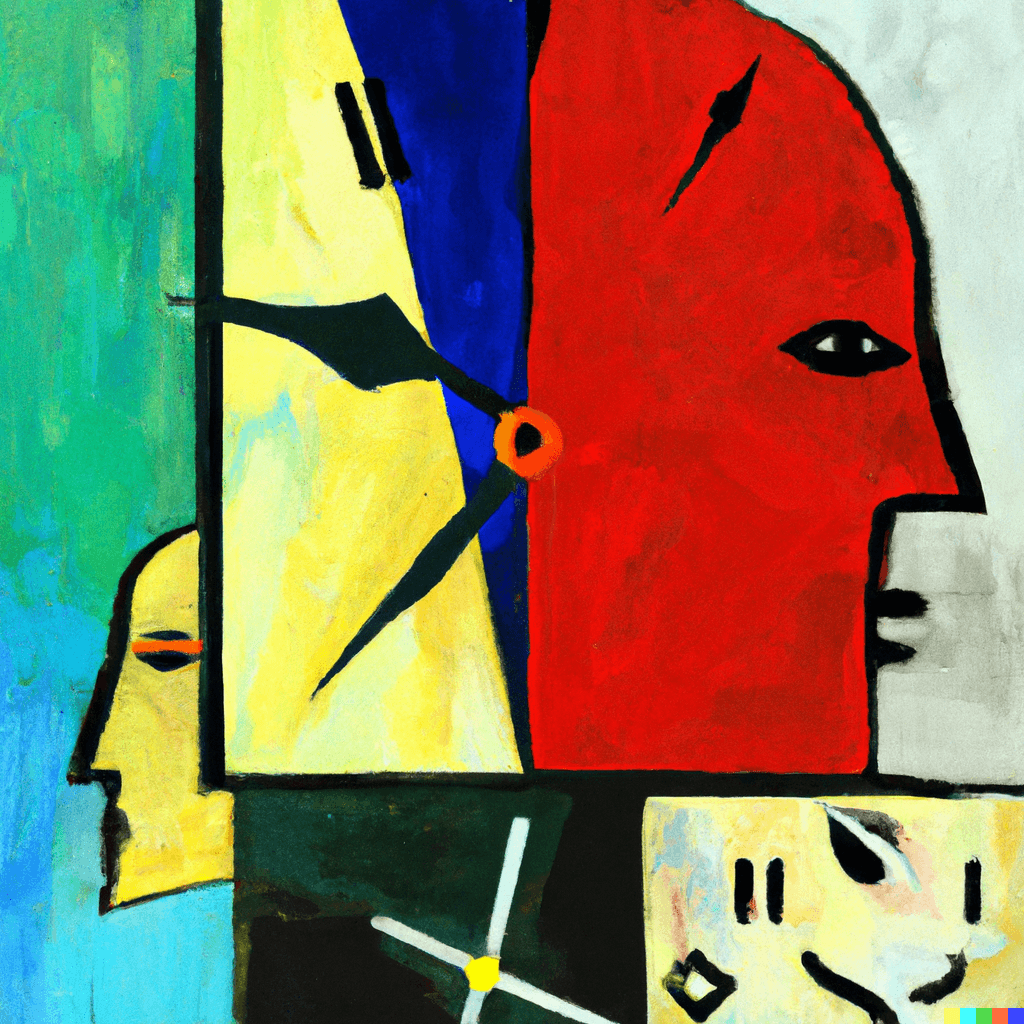 A painting of time in pablo picasso style #3