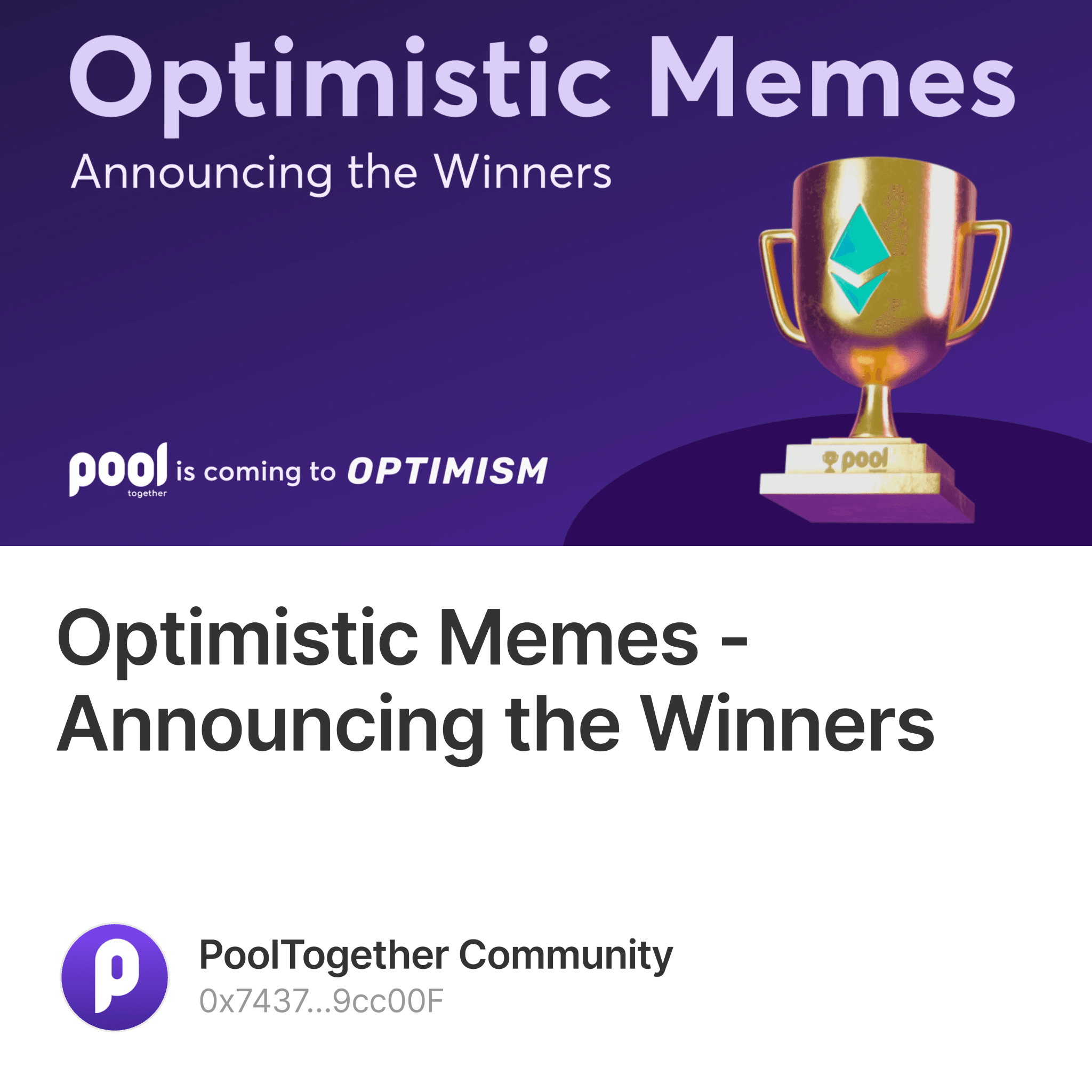 Optimistic Memes Announcing The Winners Collection Opensea