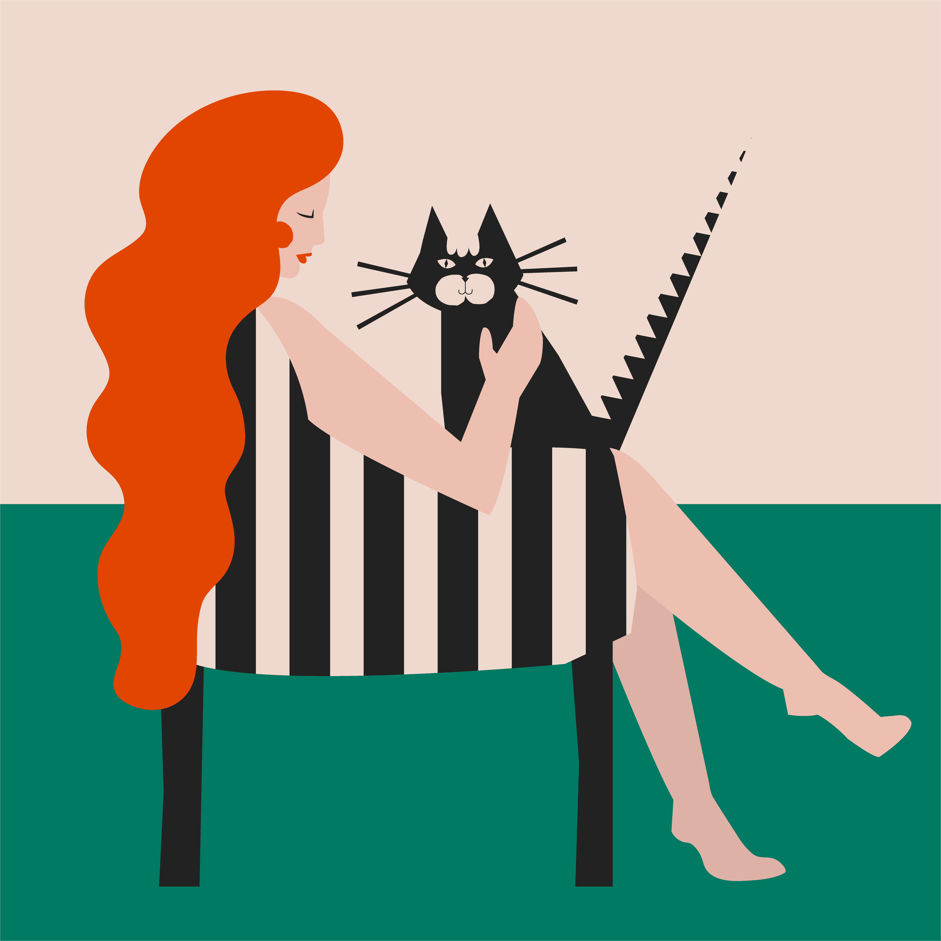Redhead and Cats #4