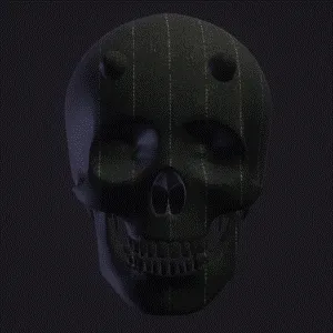 3D Interactive Skull Pinstripe Texture