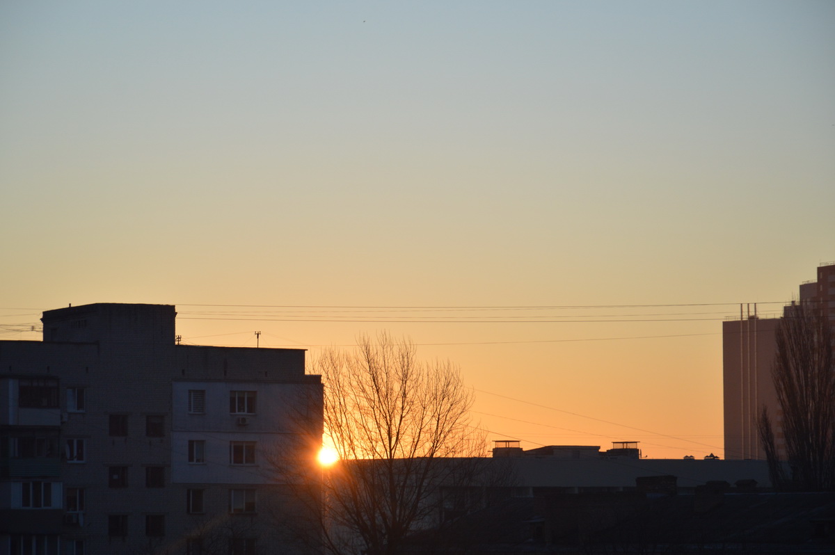 Residential new buildings at daybreak in the city №2