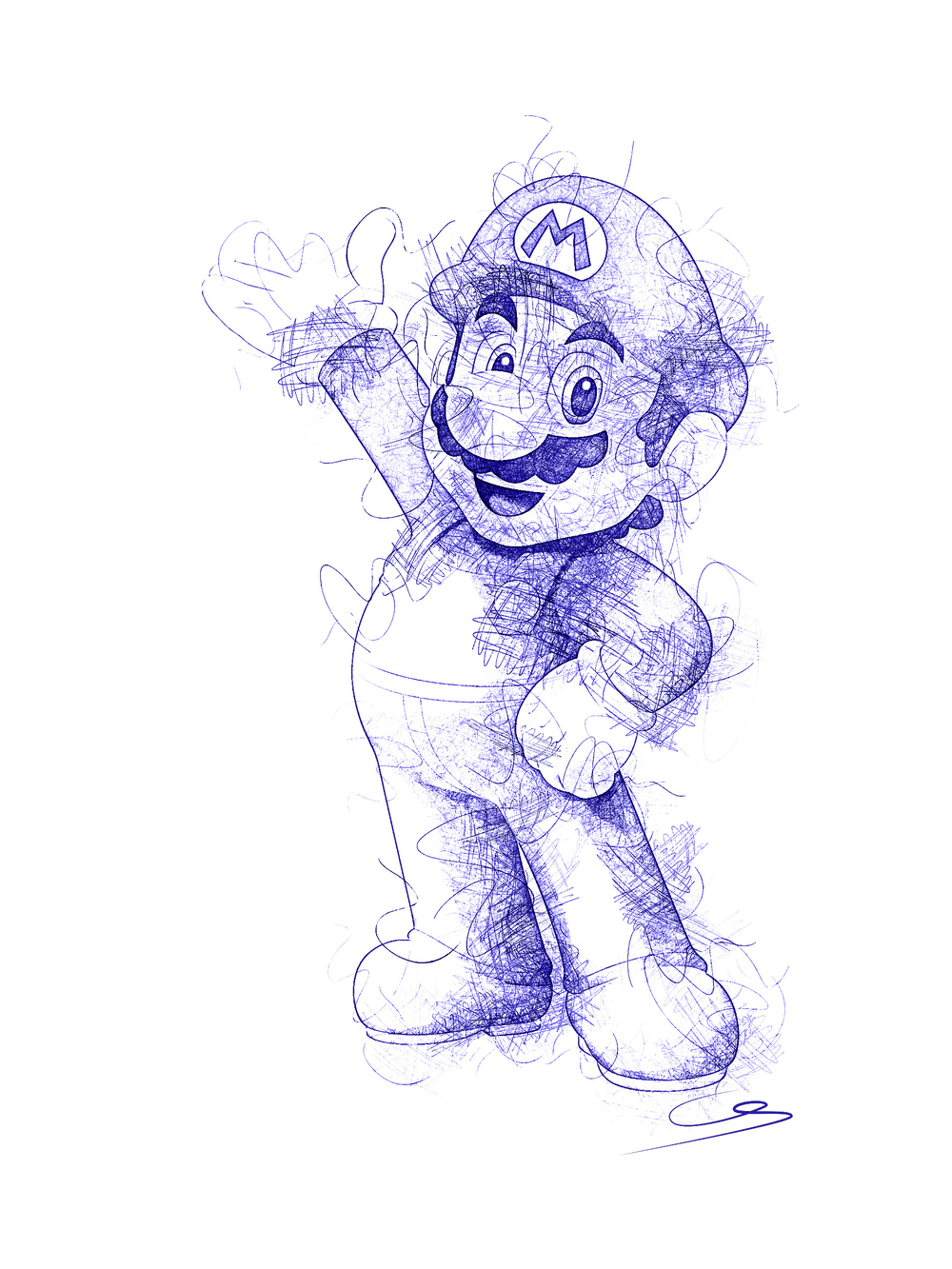 Super Mario ink sketch - Epic video games ink sketches | OpenSea