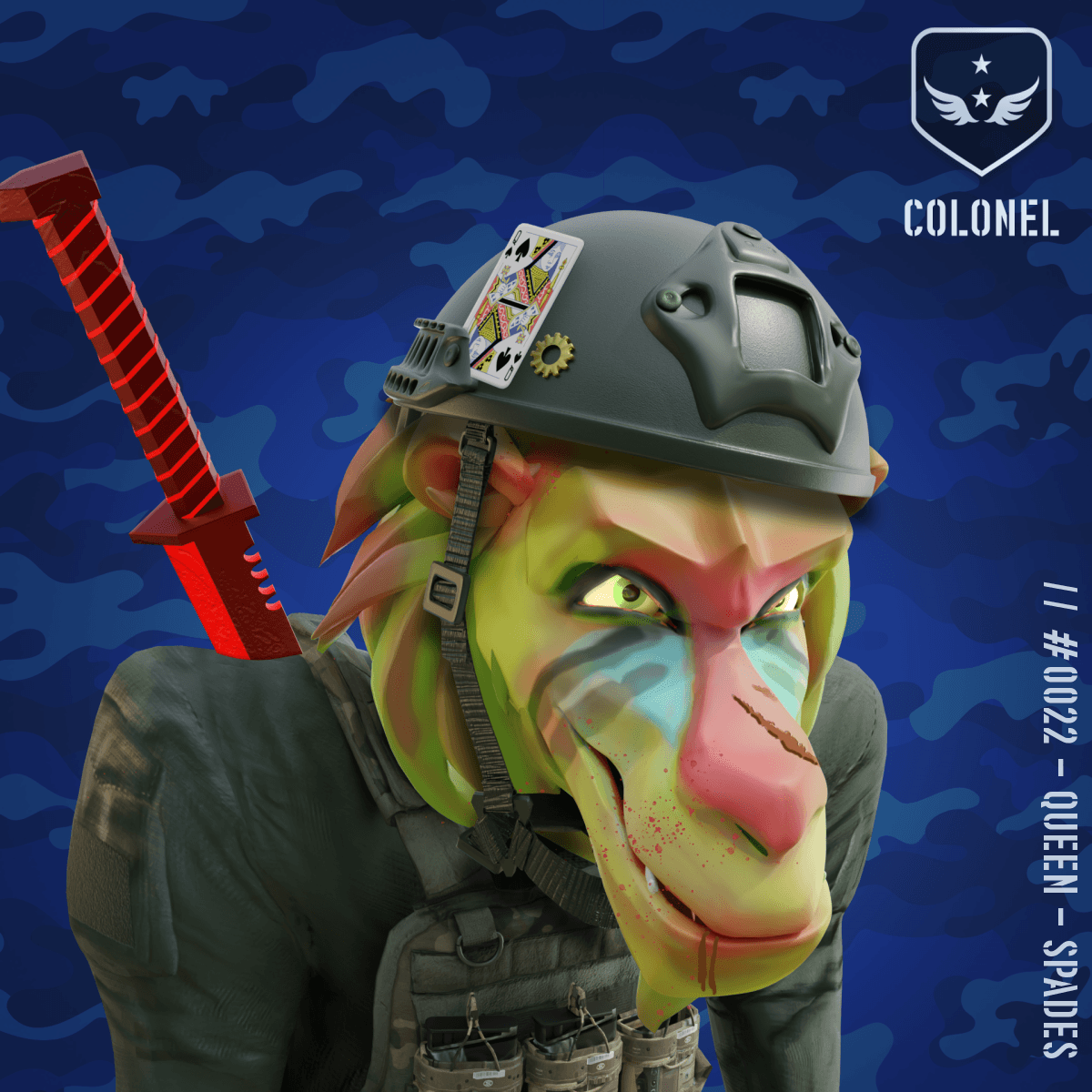 Angry Zombie Colonel Baboon #22