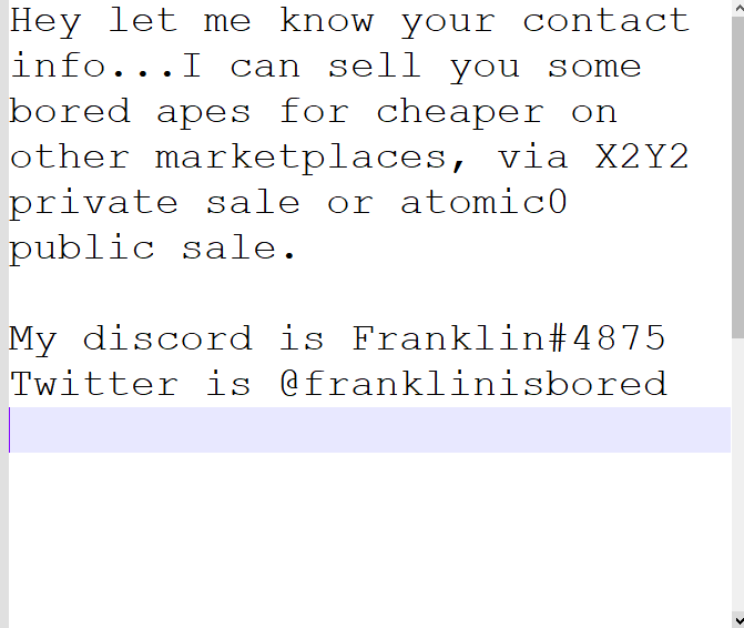 Franklin (franklinisbored) contact info, cheaper marketplaces