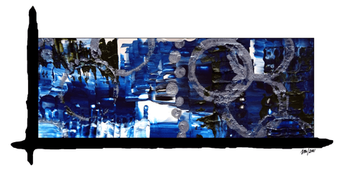 Water Worlds #8 (Blue Series) (framed)