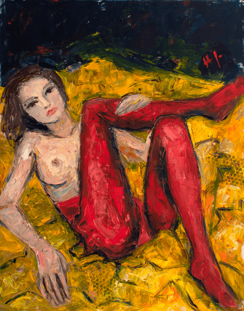 Sadness in Red Tights