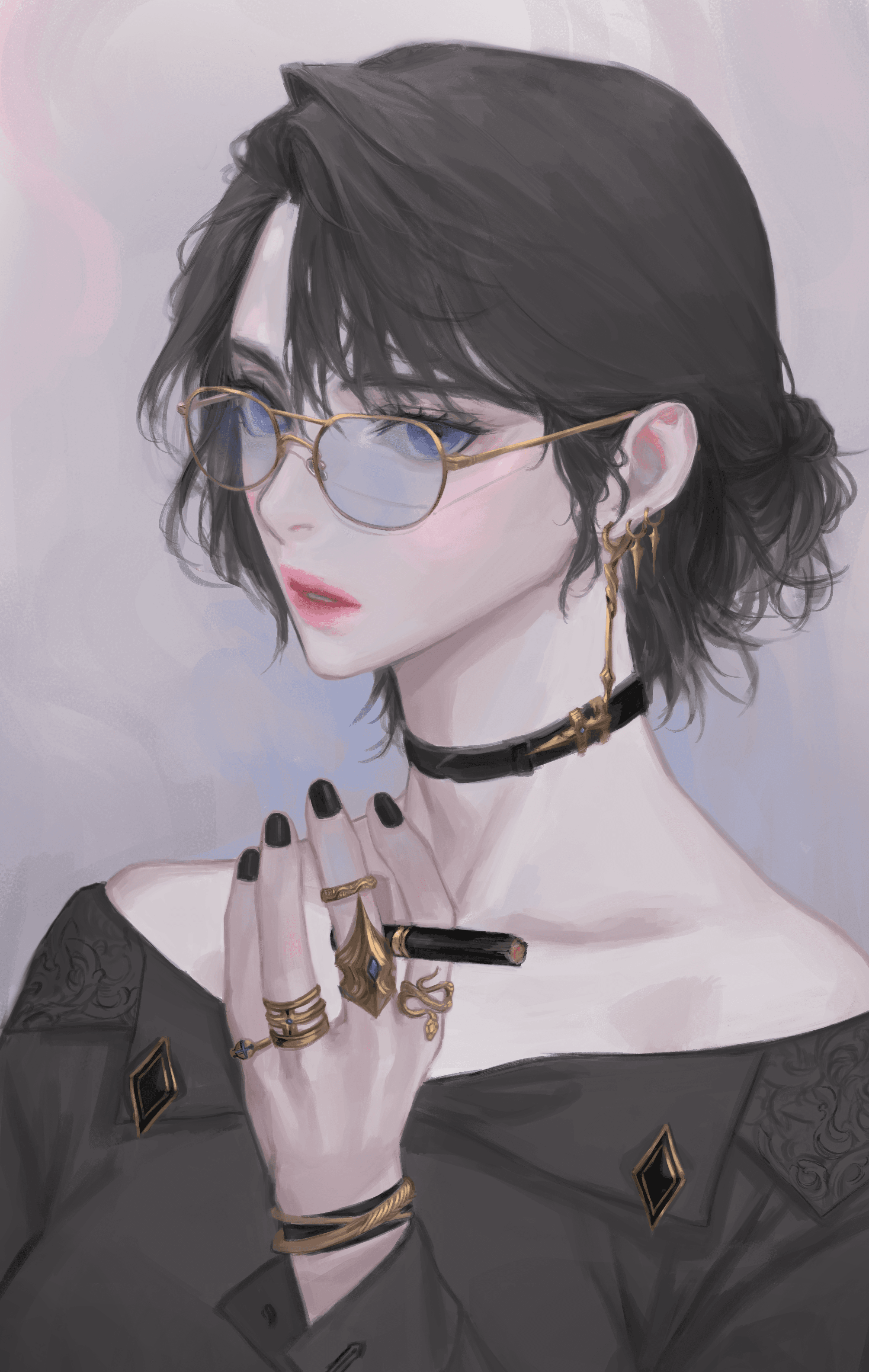 Cigarette,Rings,Glasses