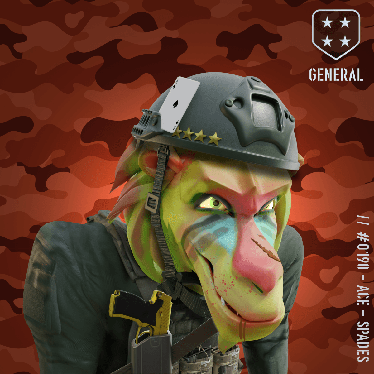 Angry Zombie General Baboon #190