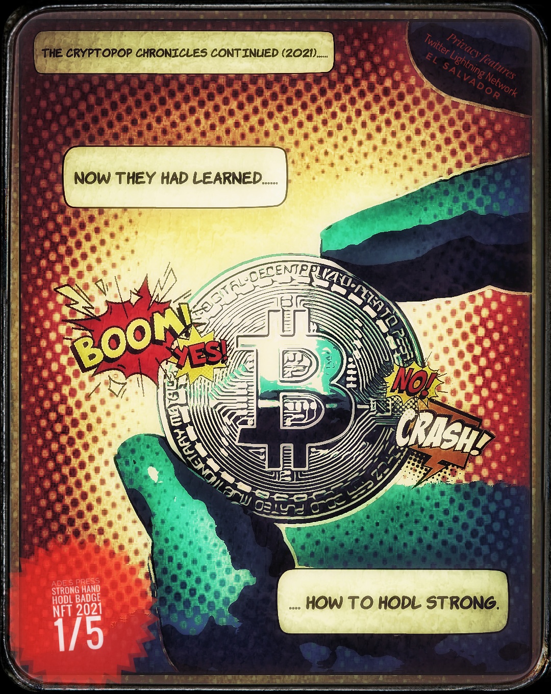 CryptoPop: Bitcoin 'Strong Hand' HODL Badge (2021)