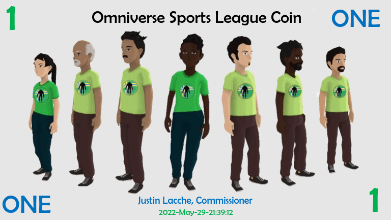 One (1) Omniverse Sports League Coin