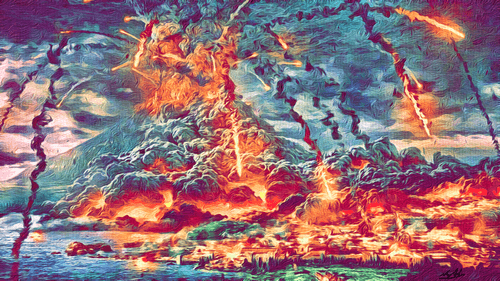 Life is a dance in the crater of a volcano - Nightpainting #3