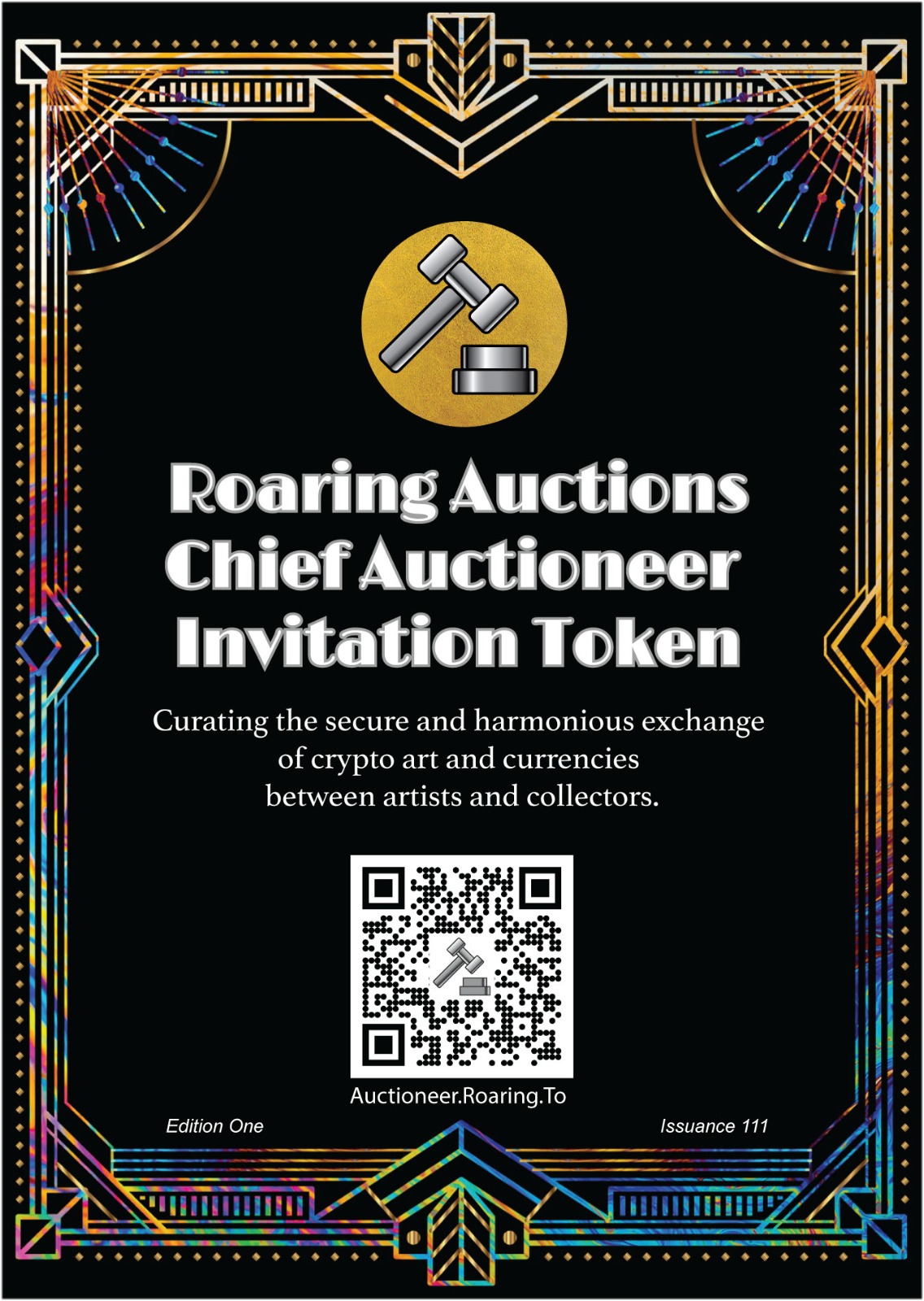Roaring Auctions Chief Auctioneer Invitation Token
