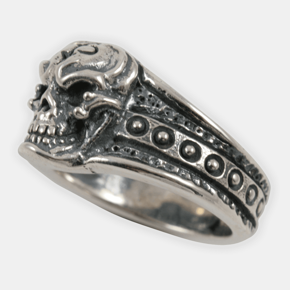 Gothic Sterling Silver Ring iron Skull #2