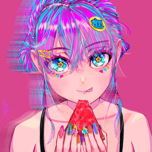 kawaii girl M  #001 watermelon-pink♡