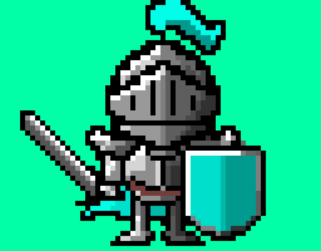 Crypto Og Knight #016 Cyan Turquoise - Cryptoknightrealm 