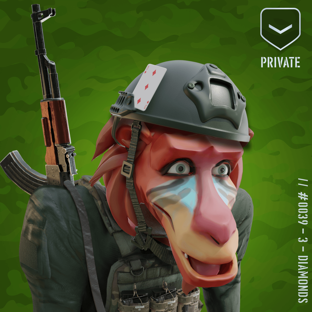 Surprised Red Private Baboon #39