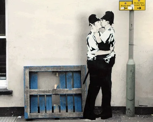 Banksy 'The Kissing Coppers' 1/10 GIF 2005 NFT 