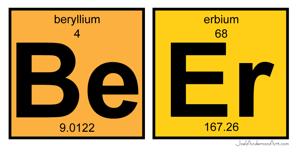 BeEr - Artist Proof - Beryllium, Erbium - periodic table of elements