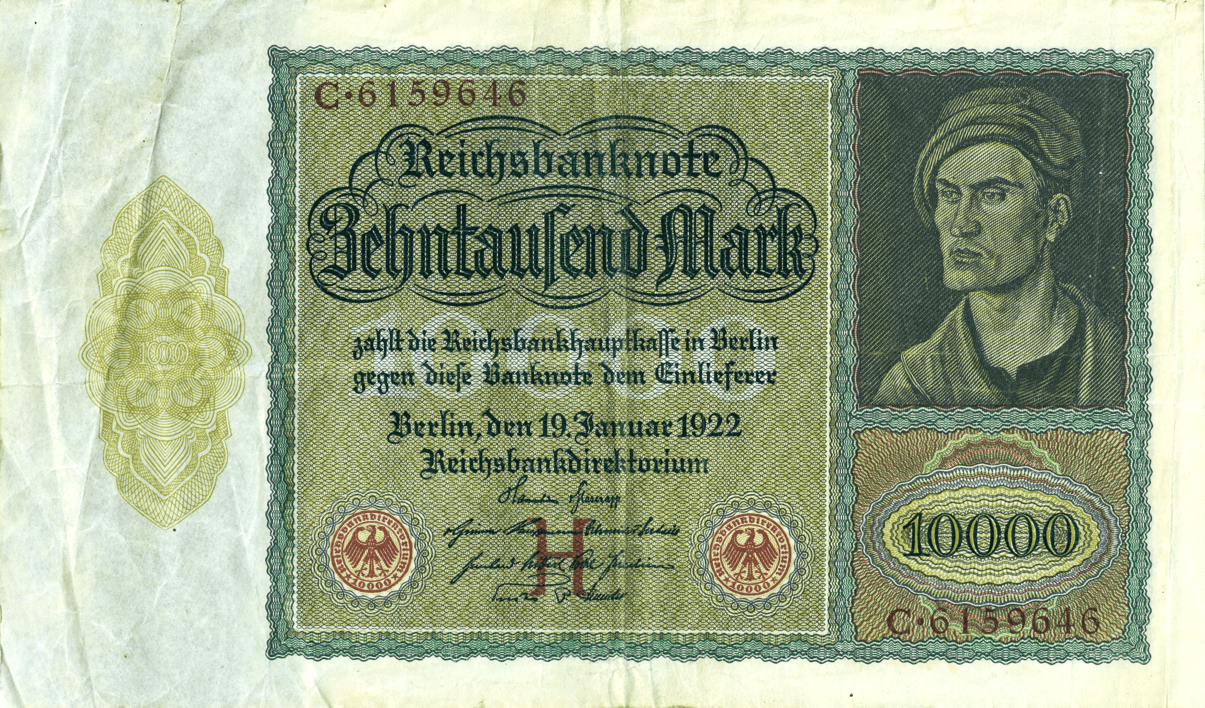 The Reichsbank 10.000 Mark Note I