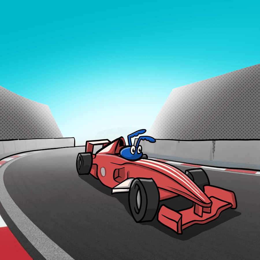 Boris Blue Crypto Racing Driver Ant
