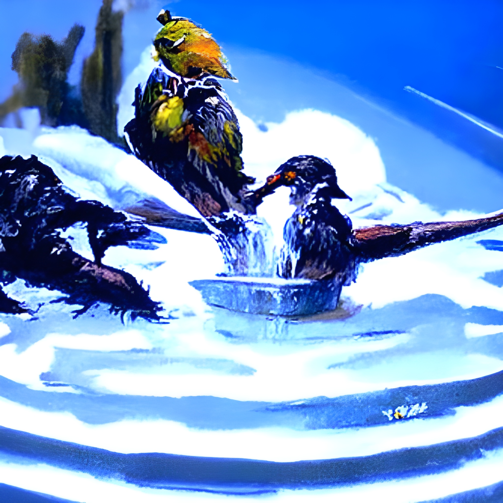 10021 birds taking a bath