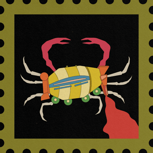 08 Cement Mixer Crab Stamp