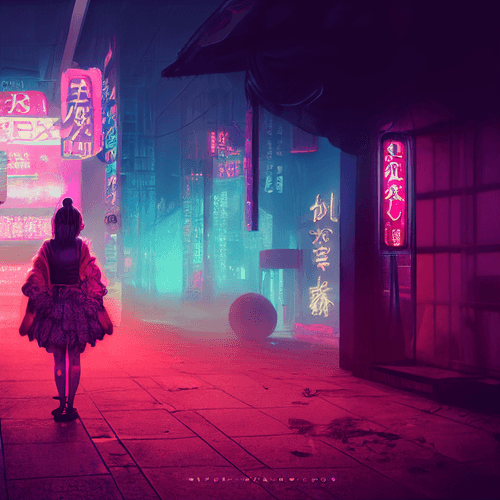 cyberpunk village