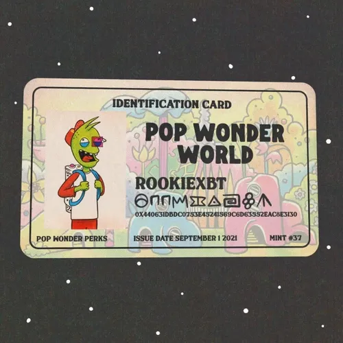 Pop Wonder World Identification Card // RookieXBT // Mint #37