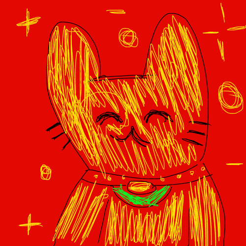 Hand Drawn Cool Cat 4695