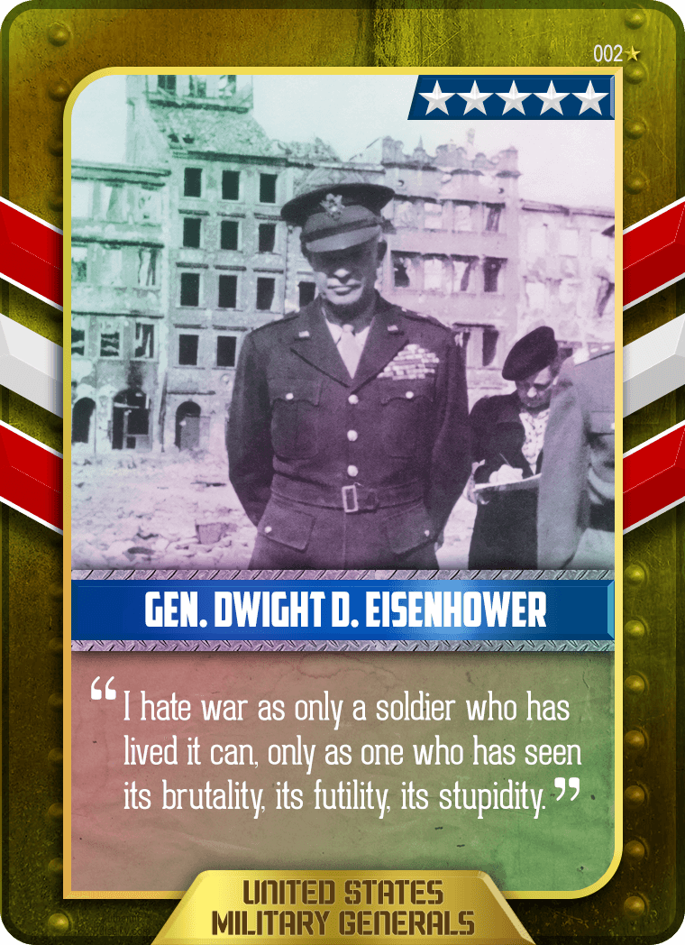 U.S. Military Generals Card: Dwight D. Eisenhower #002 1/1 Gold Holographic