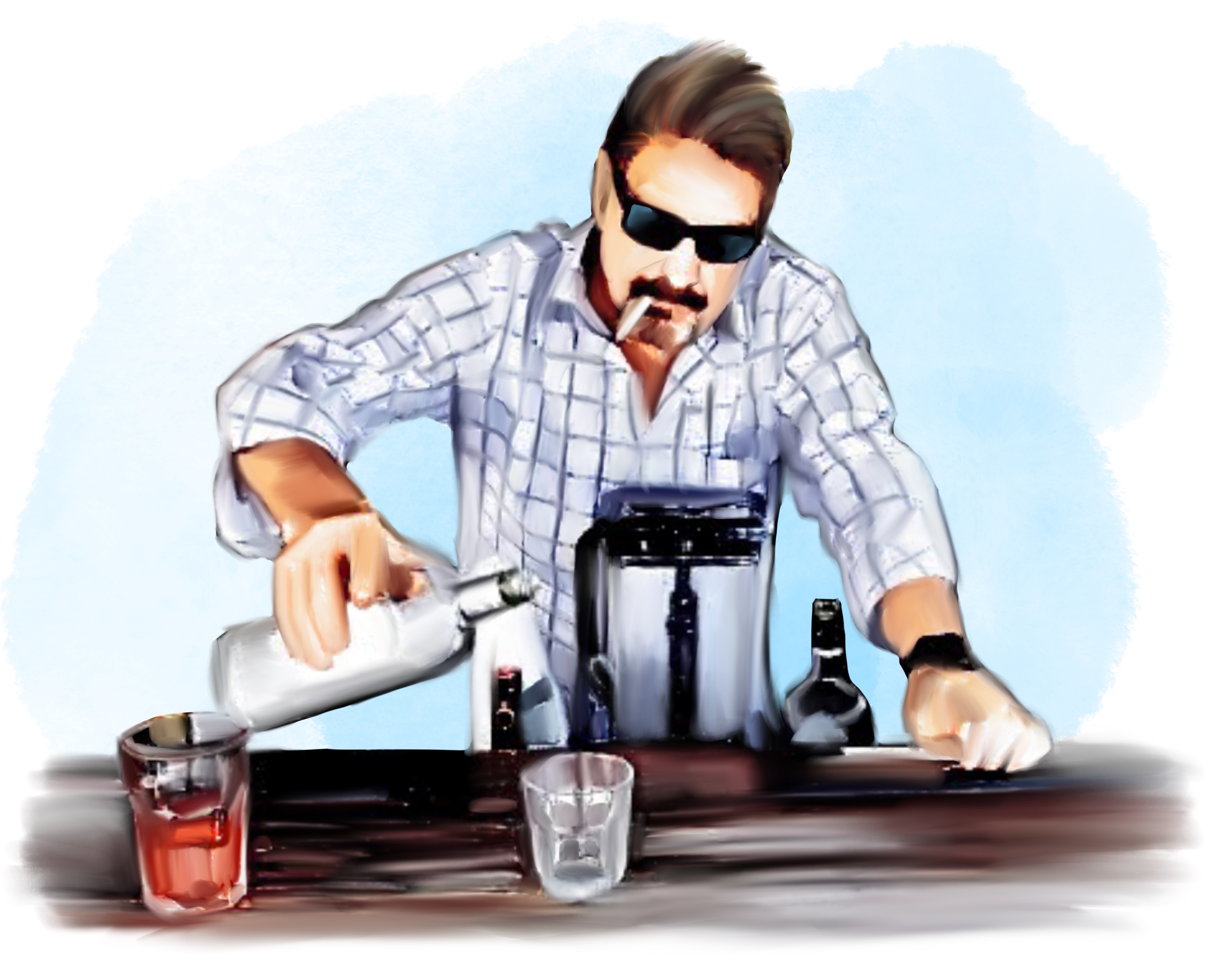 $WHACKD Watercolor #19 - The Mixologist McAfee