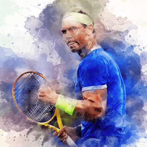 Watercolor #171 - Rafael Nadal