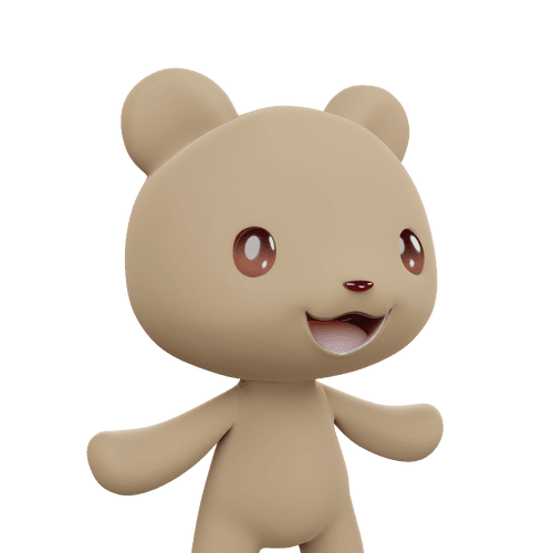 3D LEELEE-Brown bear-Fluffy-#00149