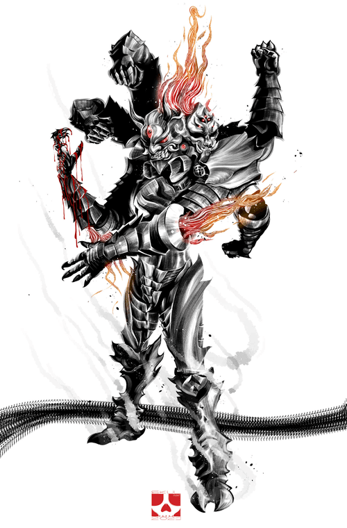 InkStyle #006 - Asura devil god of war