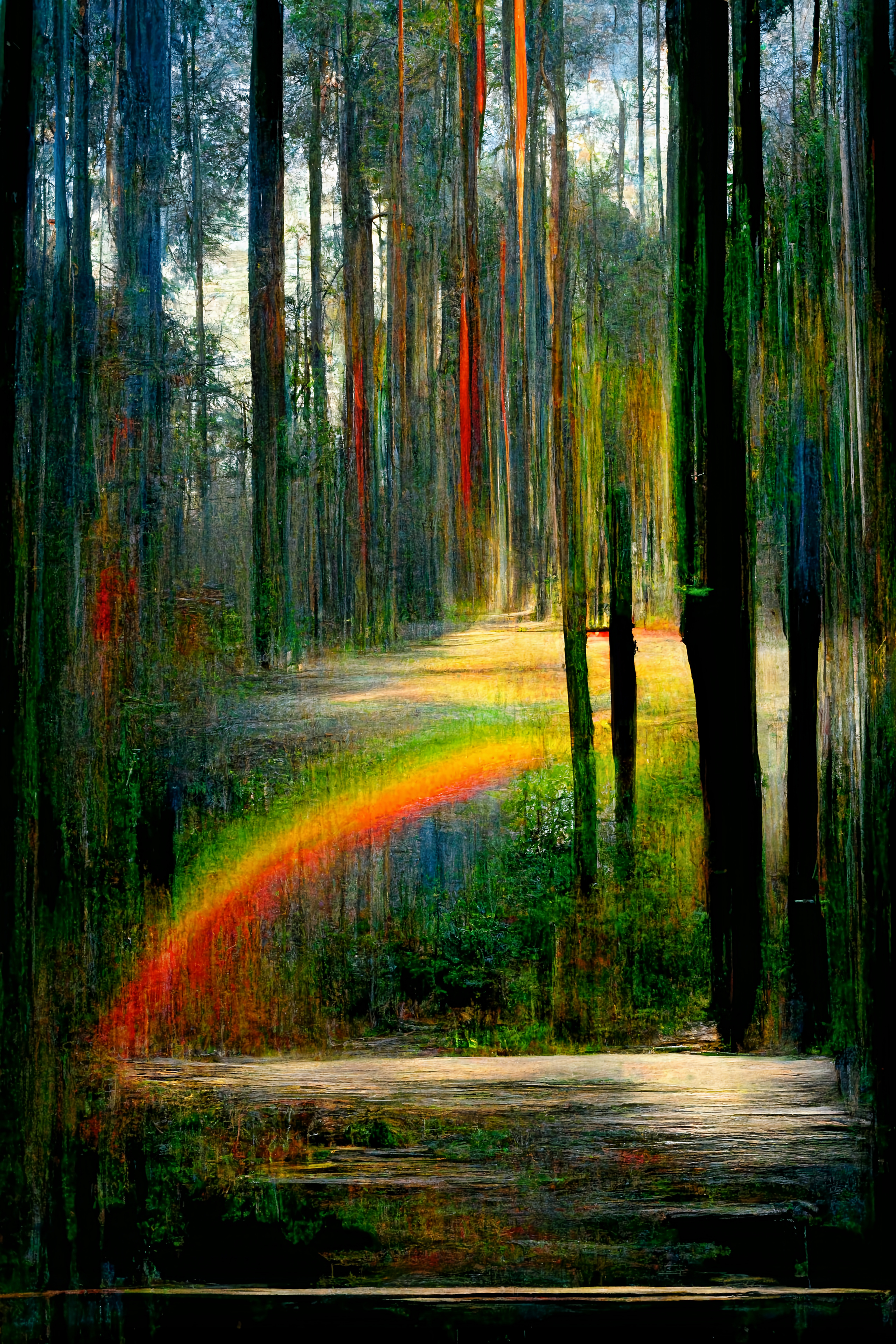 Where the rainbow touches the forest