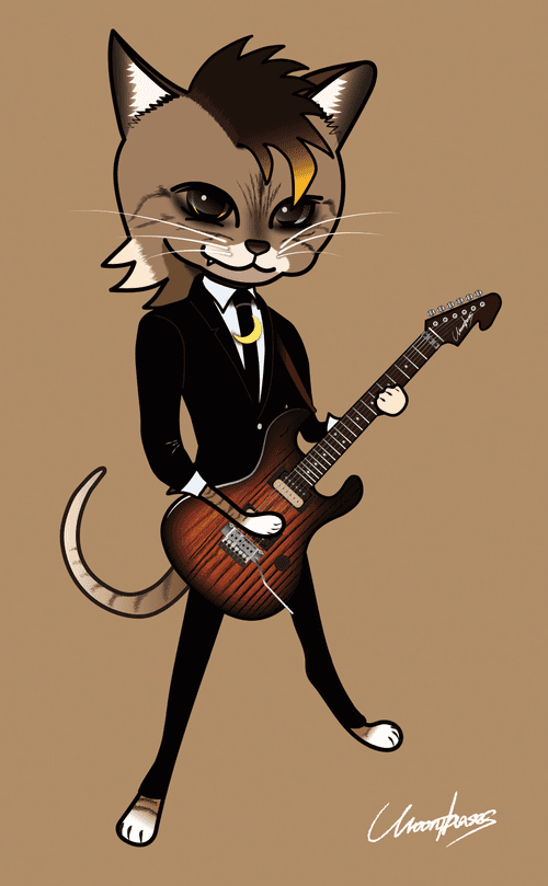 Moon Guitar Cats #2 "Nii"