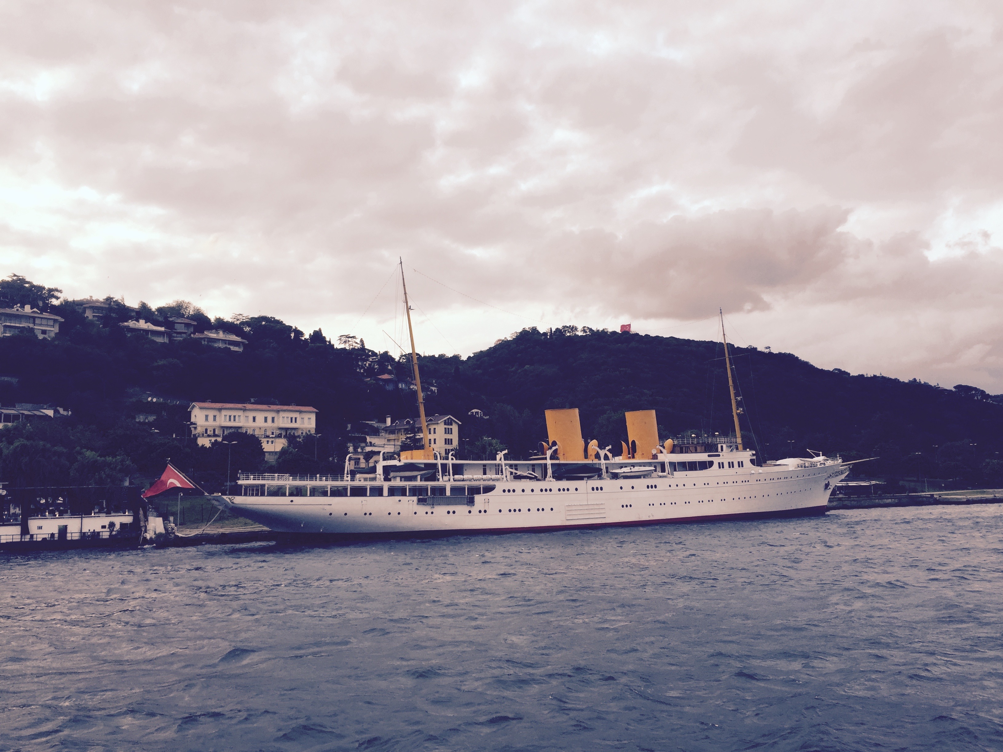 Savarona Mega Yacht on the Bosphorus