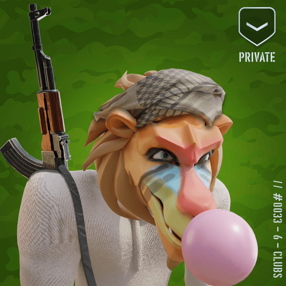 Angry Peach Private Baboon #33